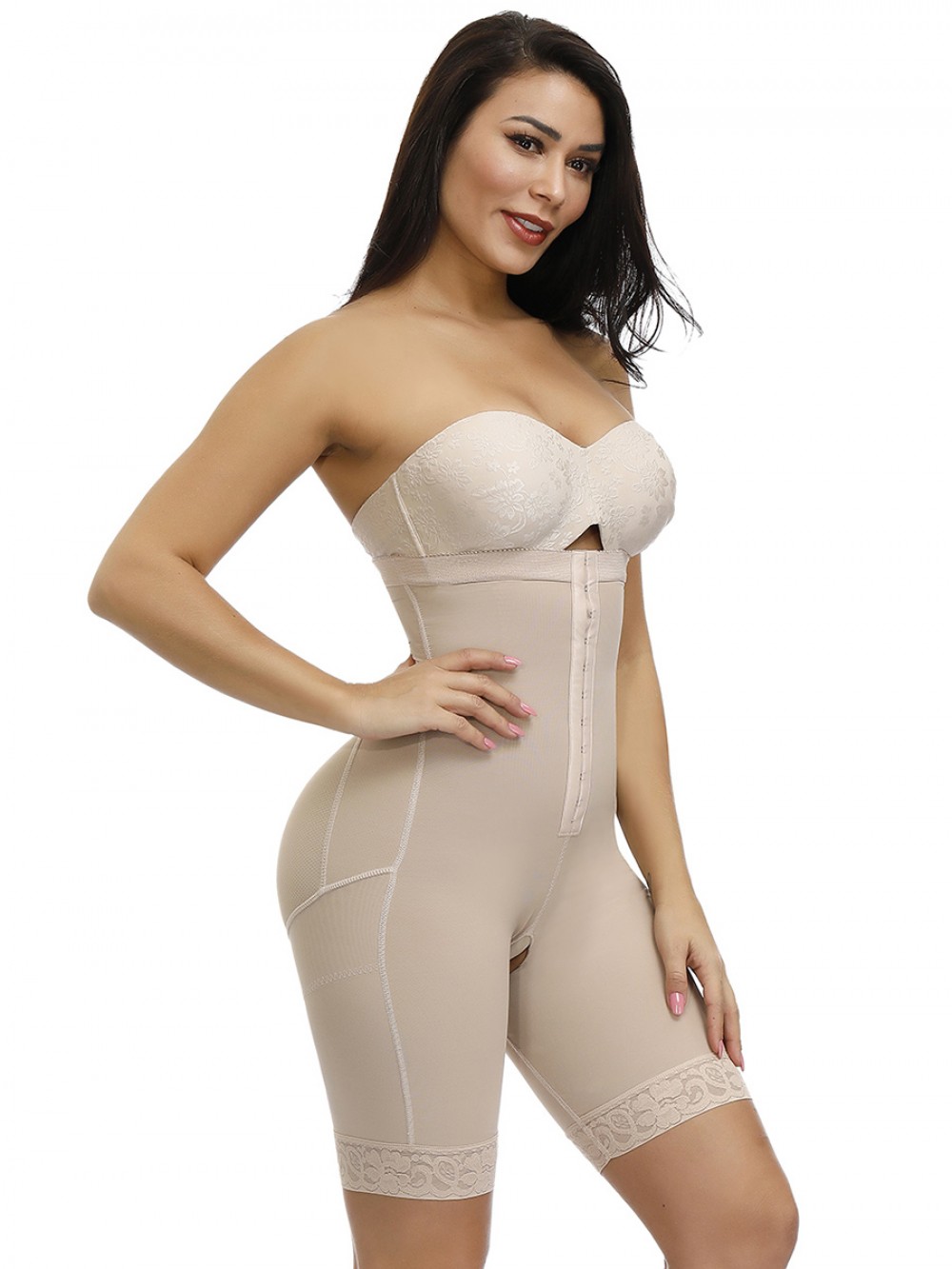 Skin Best Full Body Shaper Large Size Lace Trim Open Crotch Secret Slimming