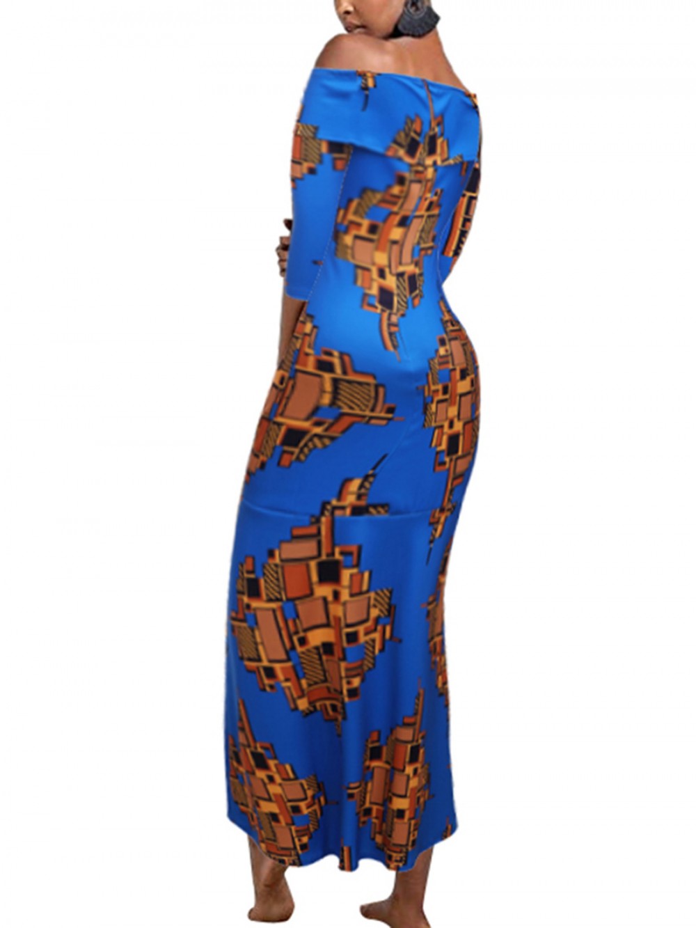One Shoulder Zipper Side Slit Maxi Dress