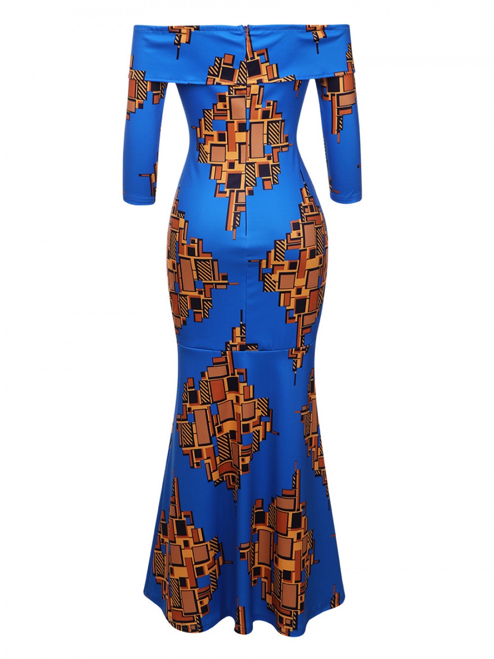 One Shoulder Zipper Side Slit Maxi Dress