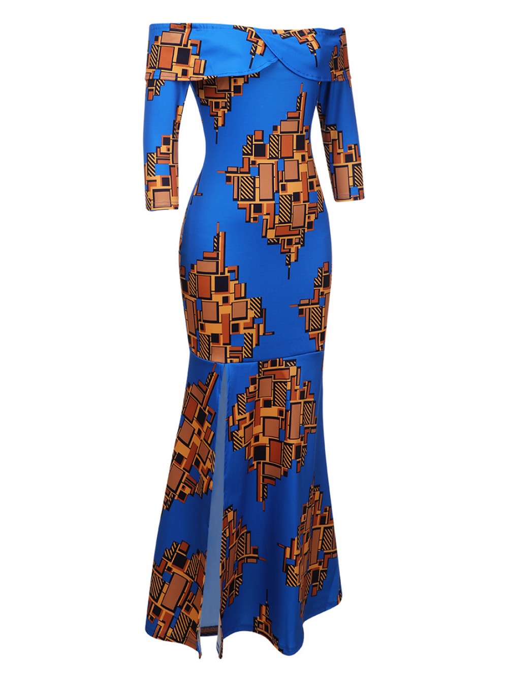 One Shoulder Zipper Side Slit Maxi Dress