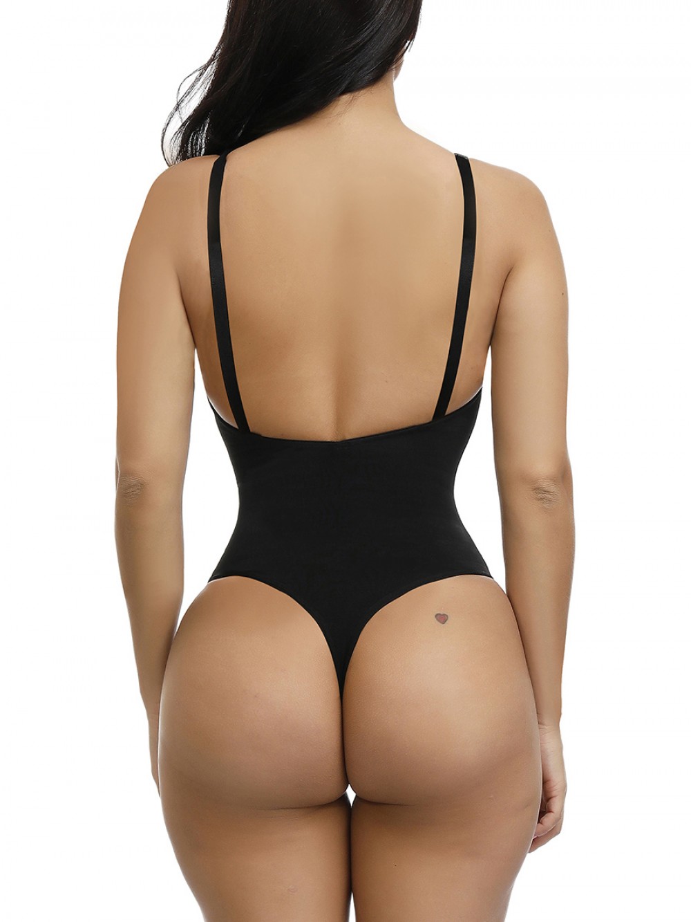 Black Adjustable Straps Plus Size Shape Bodysuit Body Slimmer