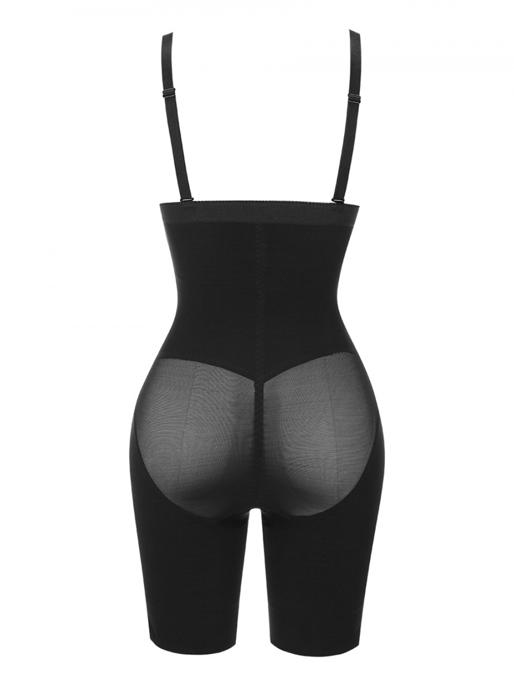 Black Full Body Shaper Open Crotch Hook Front Slimming Waist