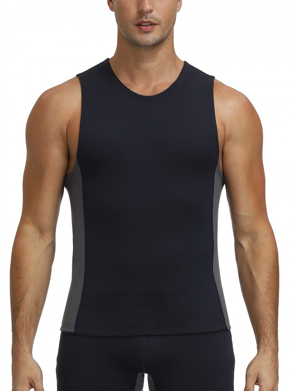Black Neoprene Vest Shaper Large Size Round Neck For Training