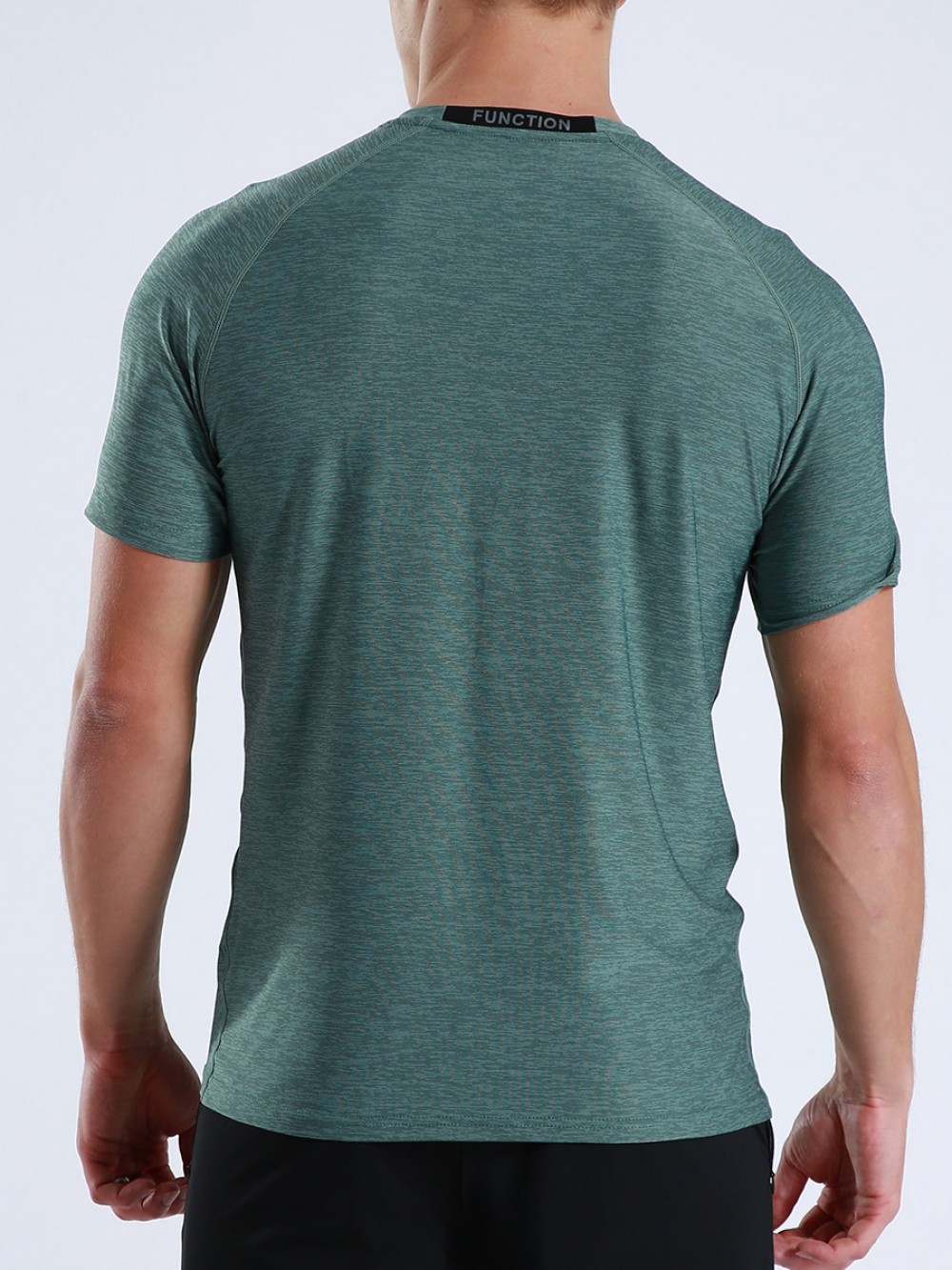 Cool Green Crew Neck Running Top Moisture Wicking Wholesale