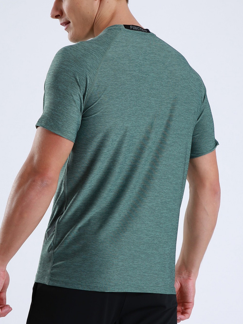 Cool Green Crew Neck Running Top Moisture Wicking Wholesale