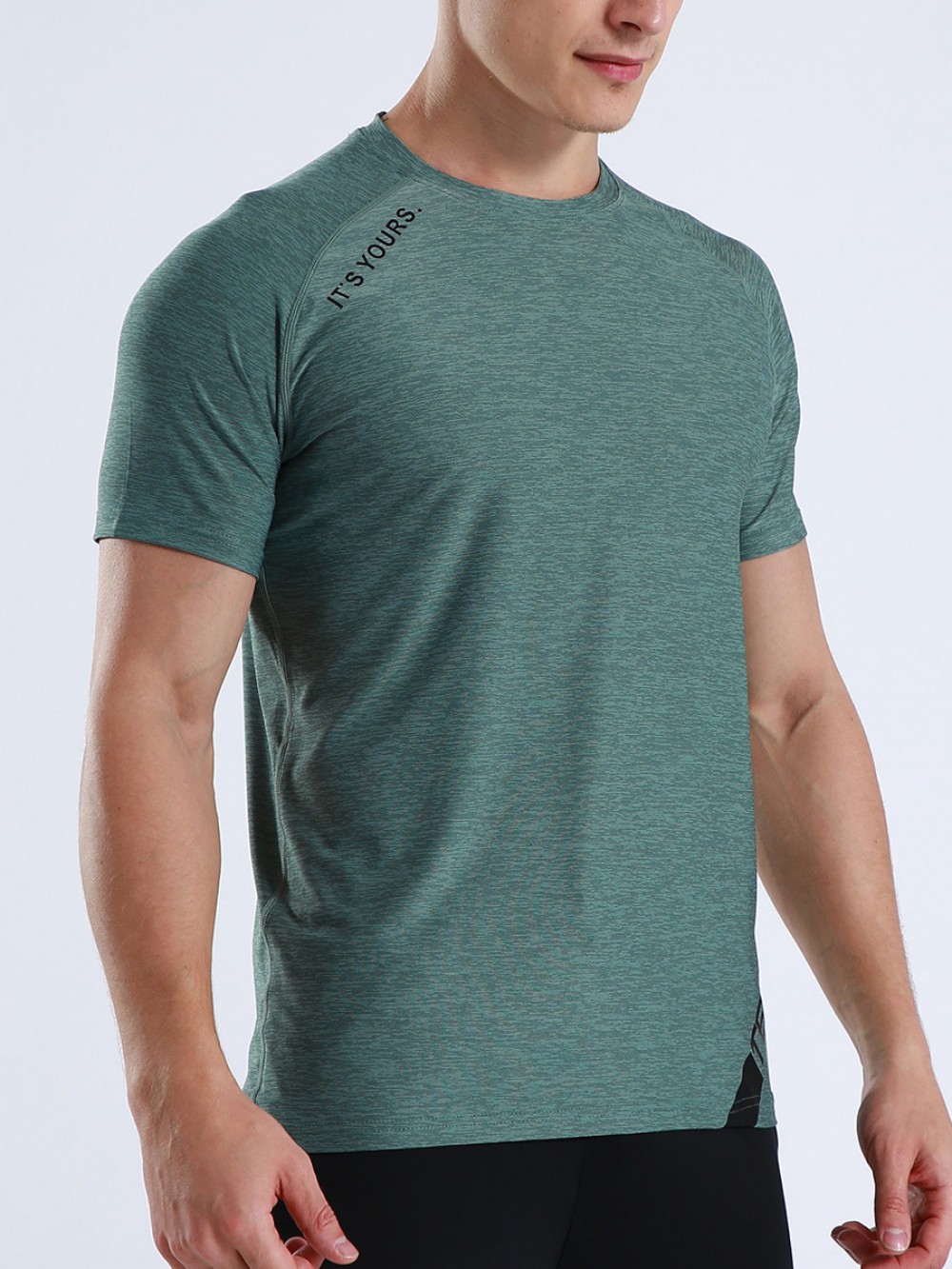 Cool Green Crew Neck Running Top Moisture Wicking Wholesale
