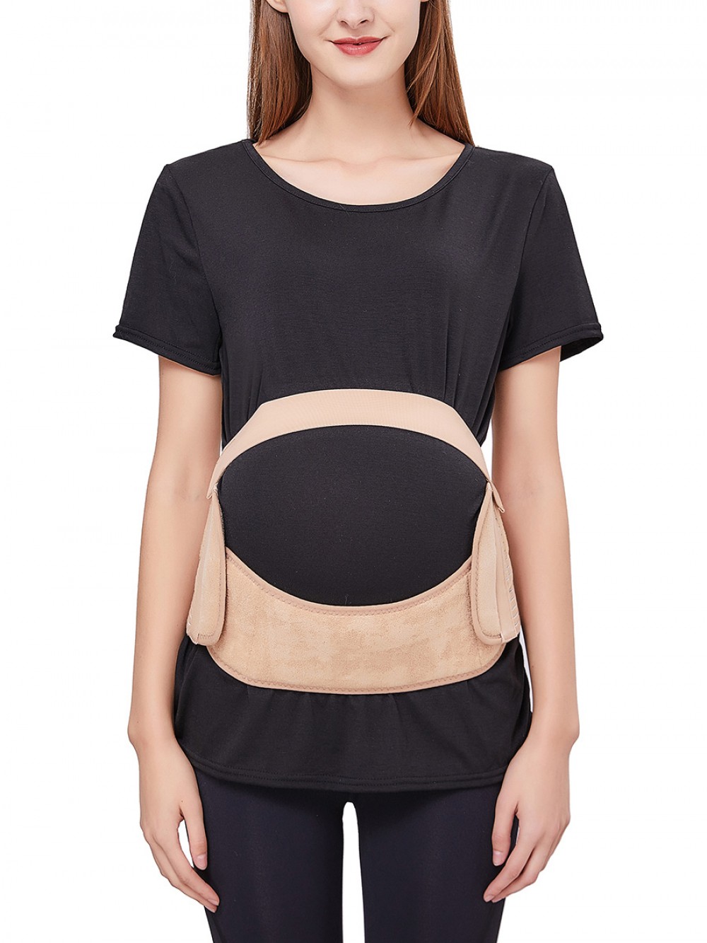 Khaki Pregnant Bellyband Two Support Bars For Protection