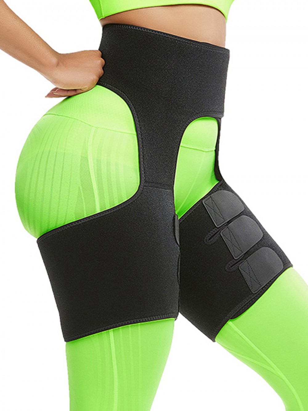 Black Neoprene Thigh Shaper Sticker High Waist Smooth Silhouette