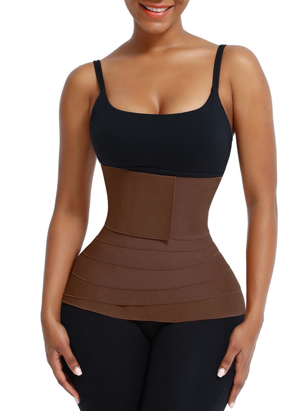 Brown Slimming Tummy Waist Control Wrap Body Shaper For Lose Weight