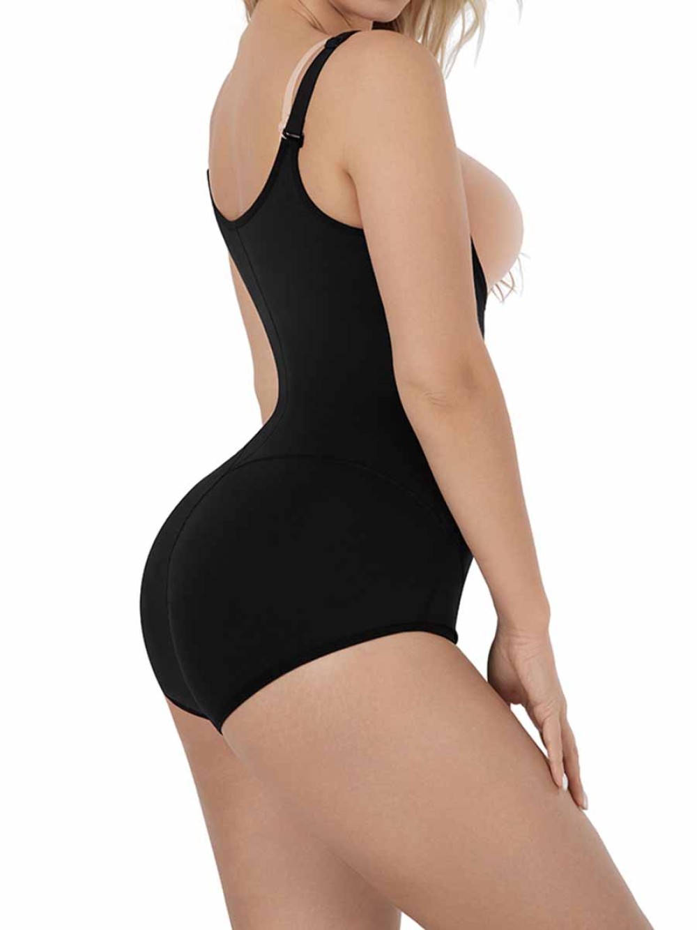 Lady Shapewear Bodysuit Adjust Hooks And Zipper Women Tummy Control Body Shaper Underwear
