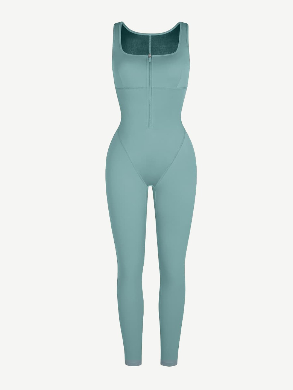New Fashion Zipper Front Slit Sports Sauna Jumpsuit