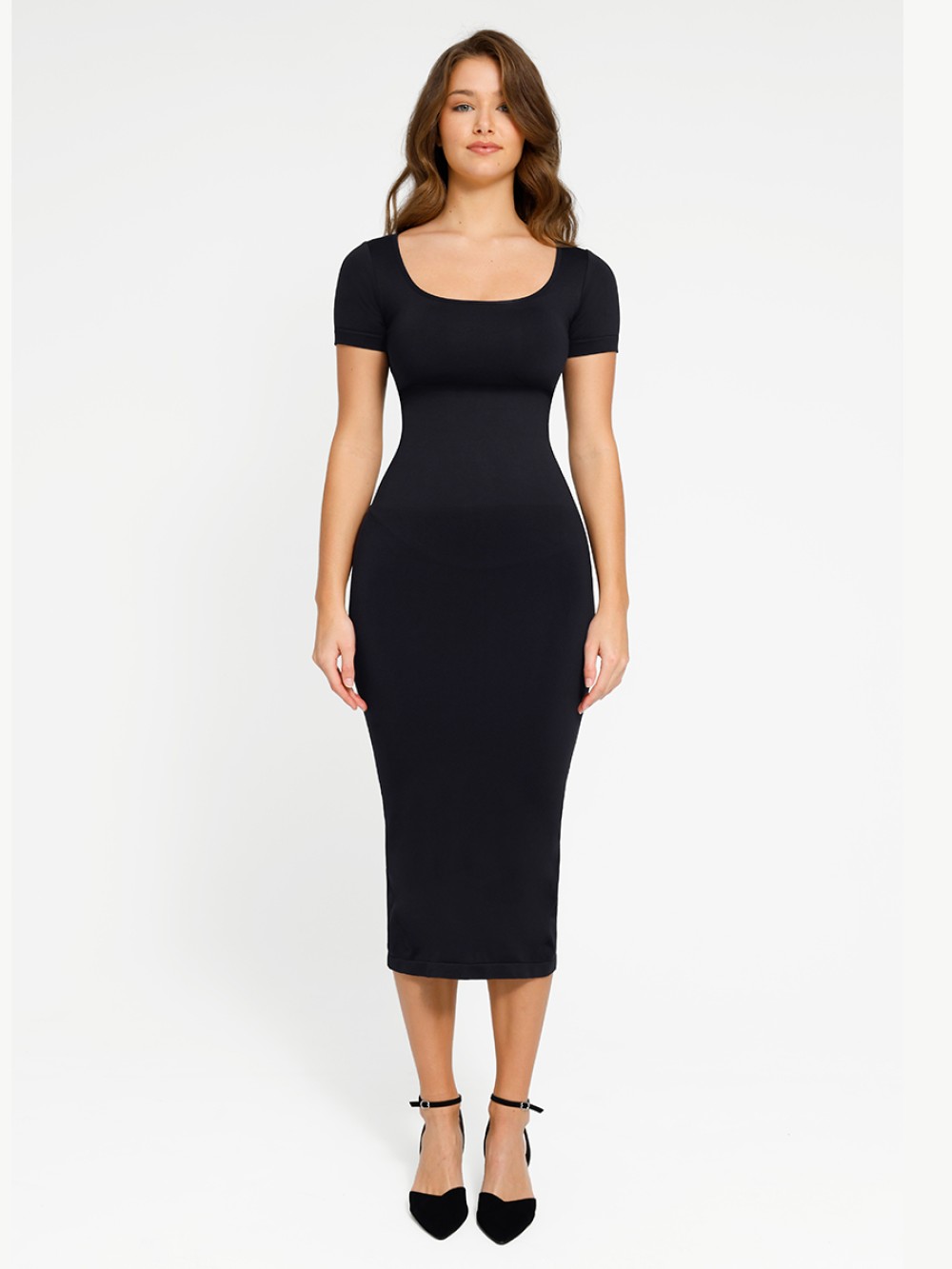 Fashion Seamless Eco-Friendly Back Slit Outer Shaping Dress With Removable Cups