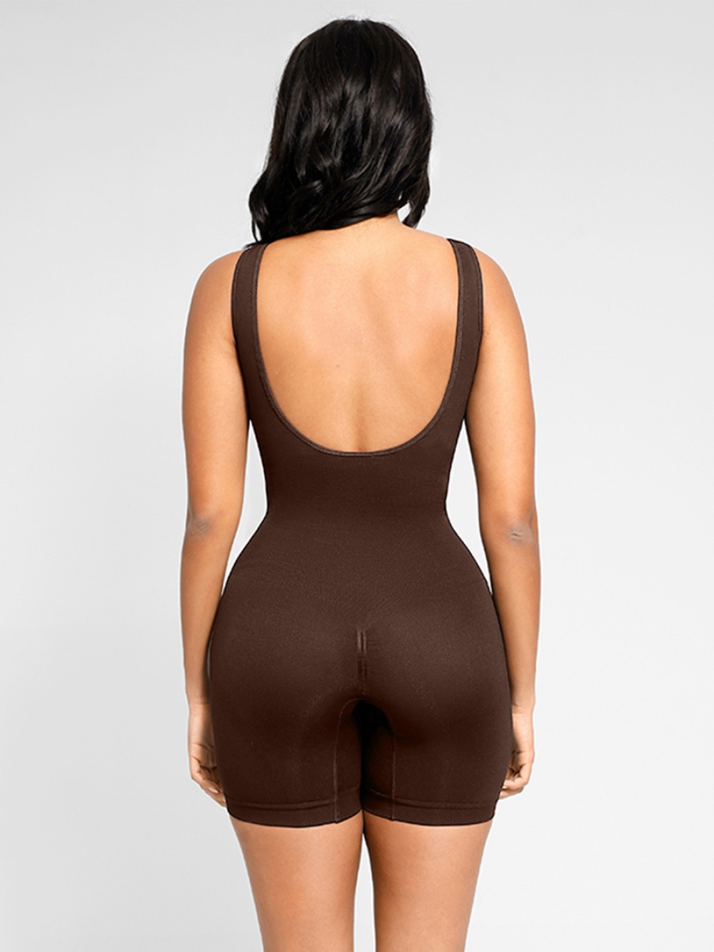 Seamless Round Neck Sexy U Back Shape Shapewear with Removable Cups