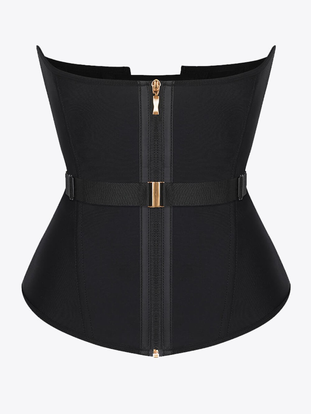 U-Shaped 10 Steel Bones Latex Waist Trainer with Fan Lacing and Front Buckle Adjustment