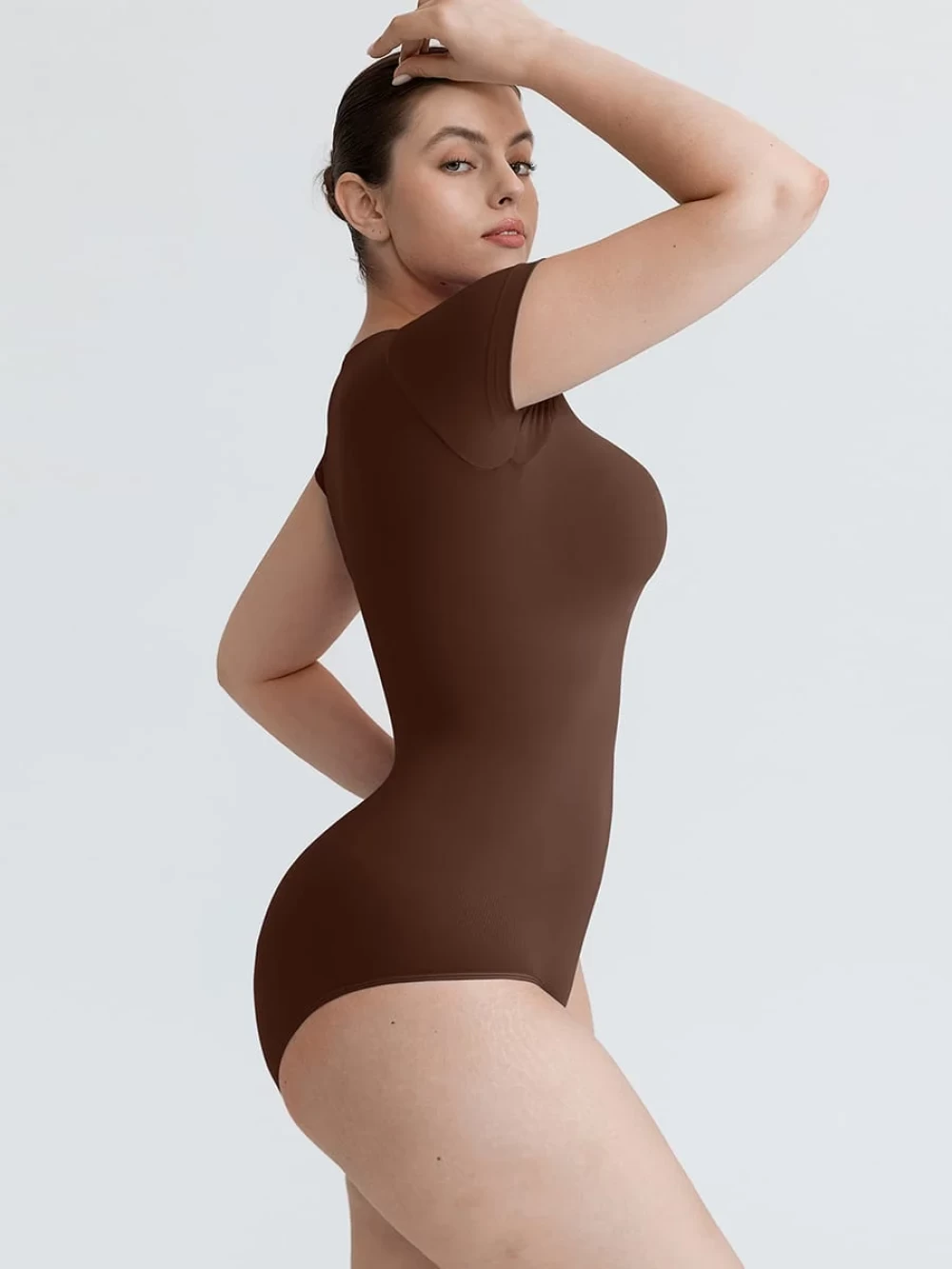 Short Sleeve Seamless Waist and abdomen Shaping Hip briefs Bodysuit