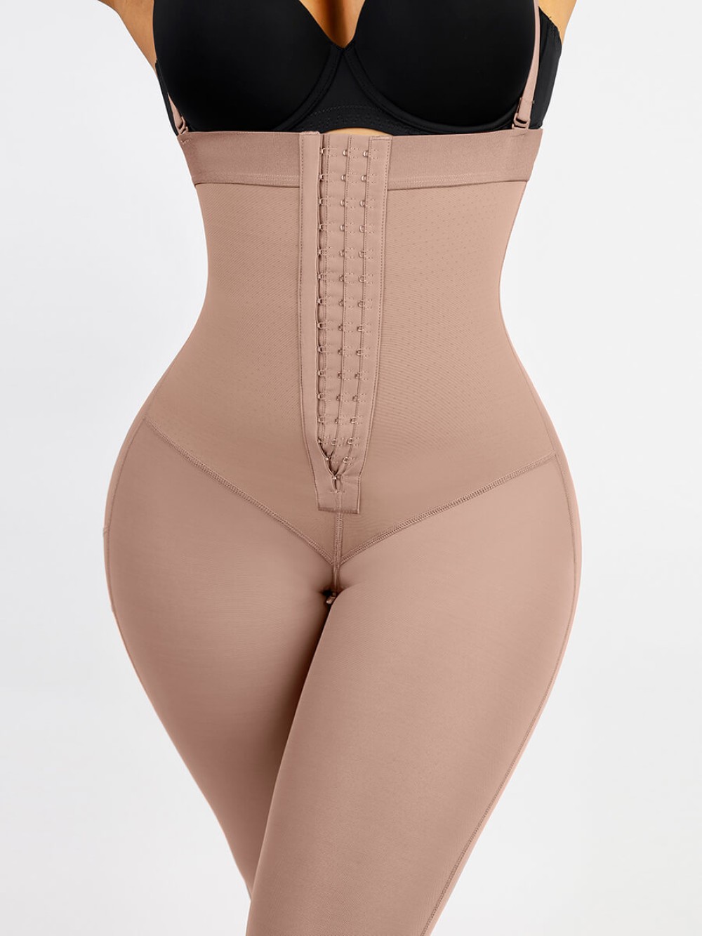 Open Bust Tummy Control Shapewear with Adjustable Straps