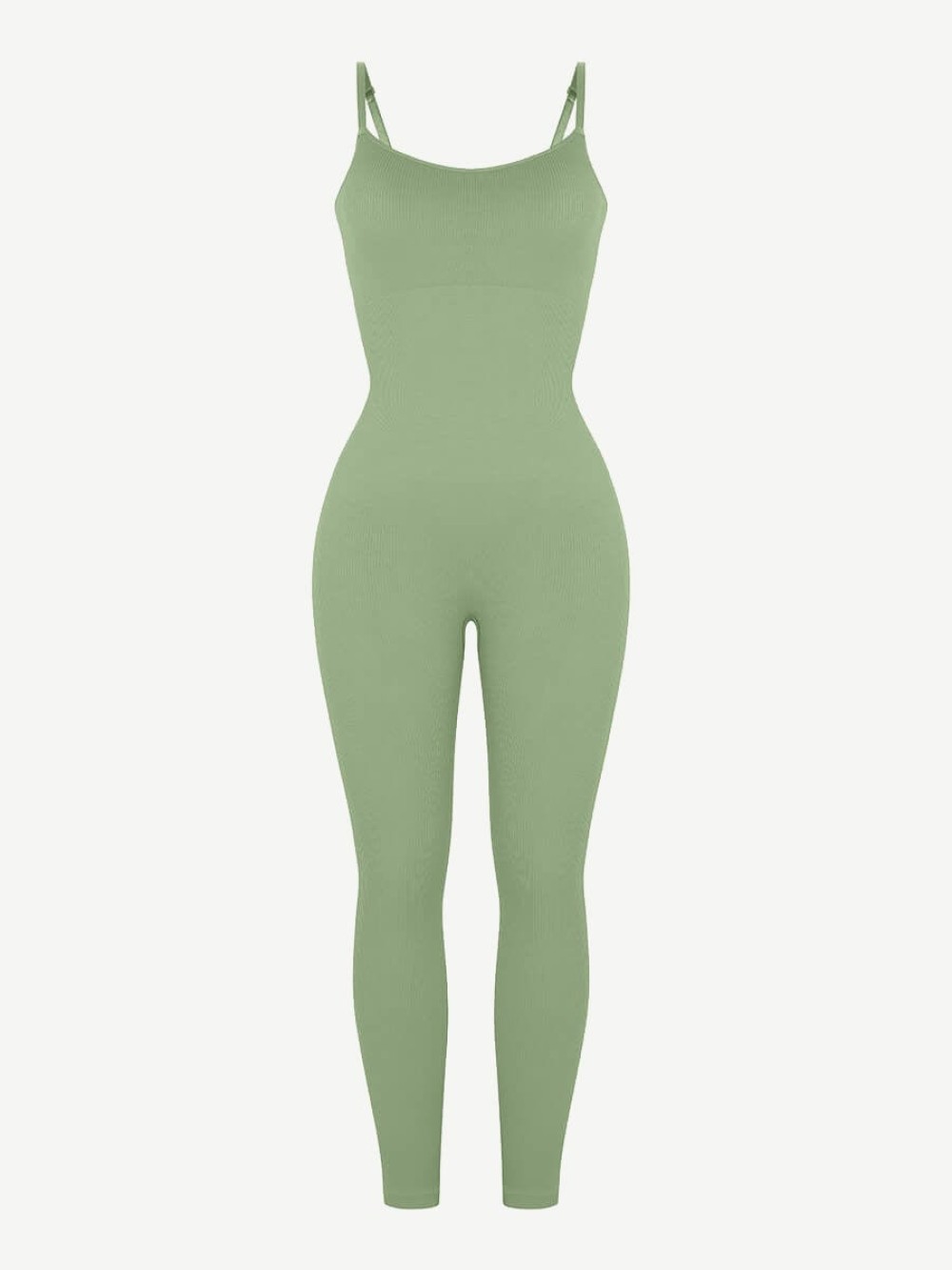 Seamless Sling Tummy Control Jumpsuit Removable cup pads