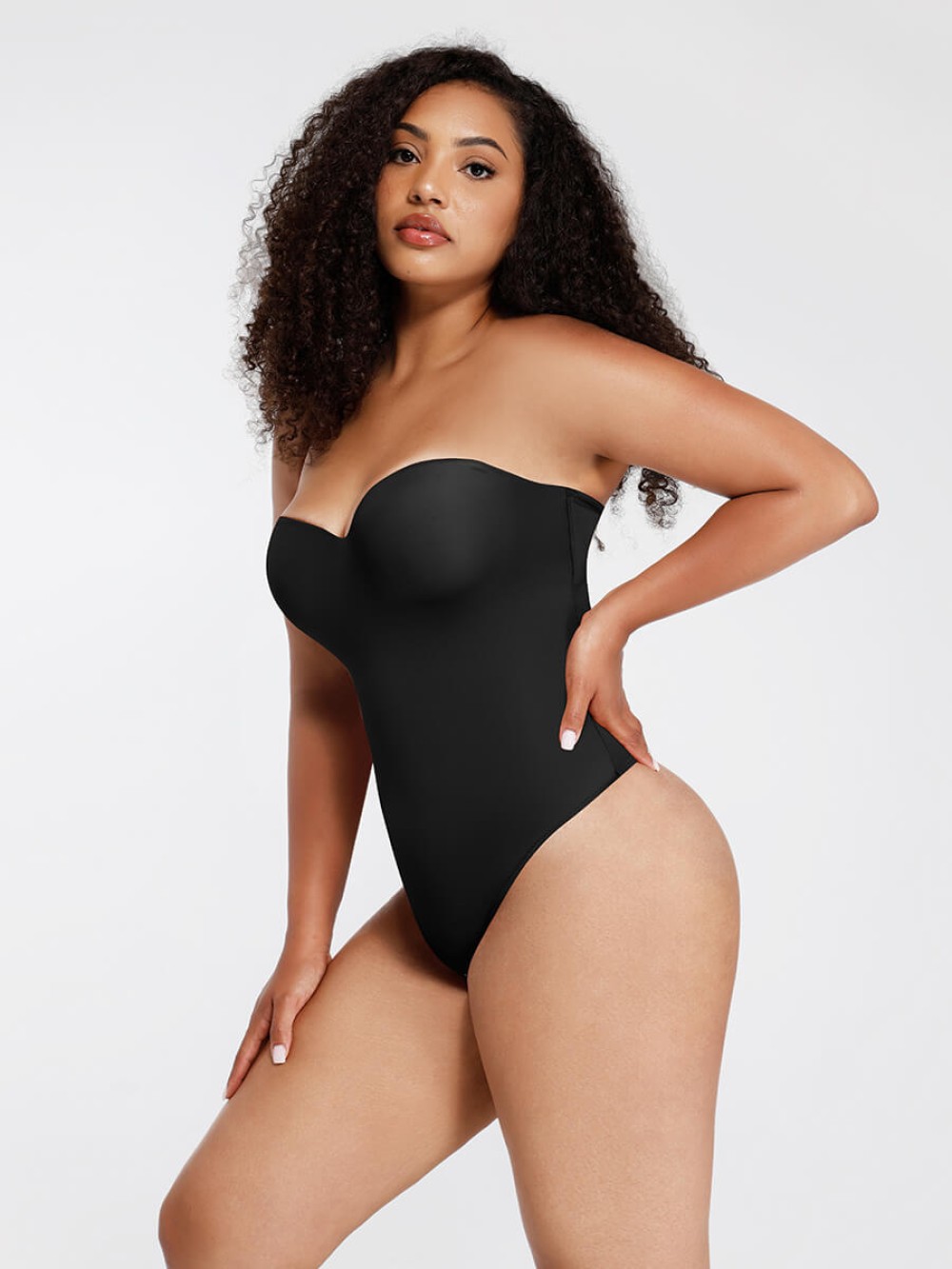 One-Piece Underwire Strap Removable Waist And Abdomen Shaping Thong Bodysuit