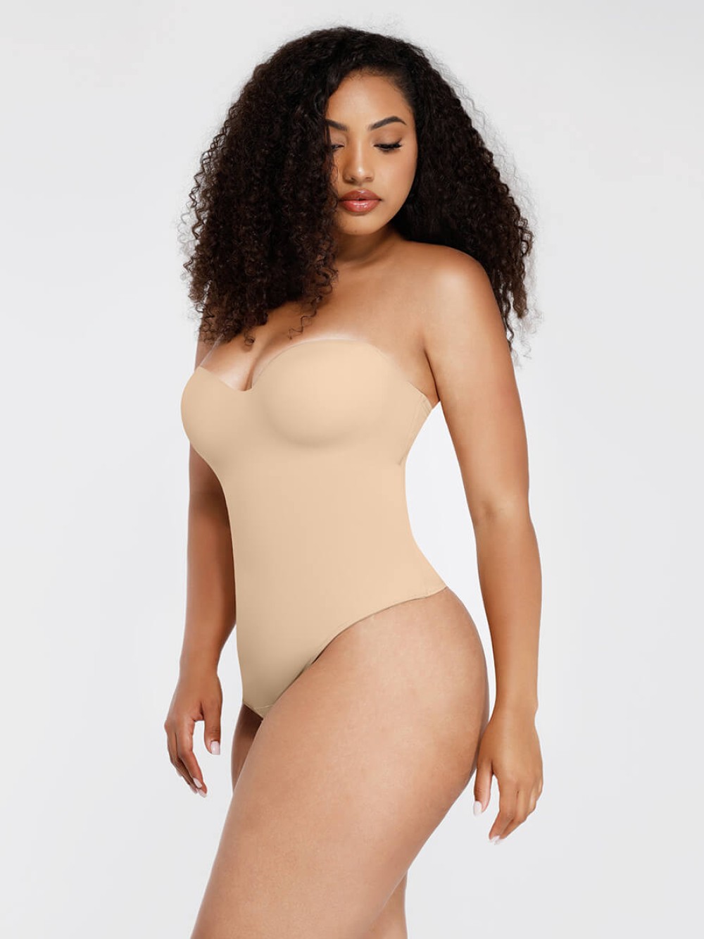 Fashion One-Piece Underwire Strap Removable Waist And Abdomen Shaping Thong Bodysuit