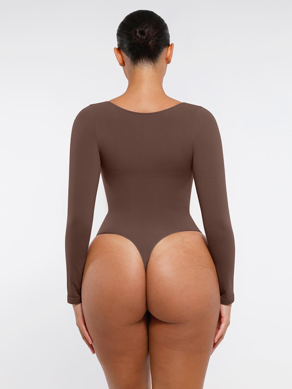 Long Sleeve Seamless Chest Support Tummy Control Thong Bodysui