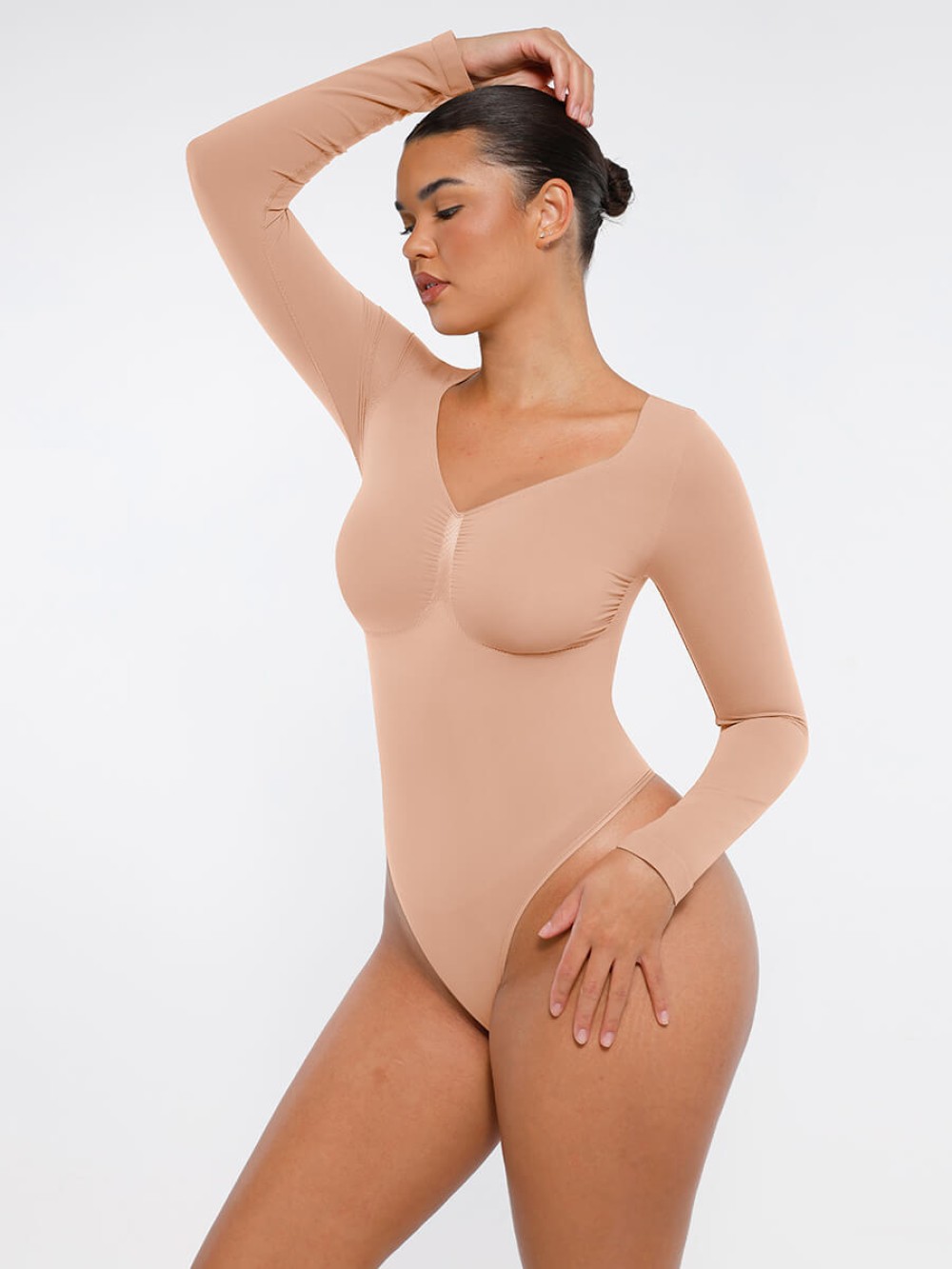 Seamless Chest Support Tummy Control Thong Bodysuit