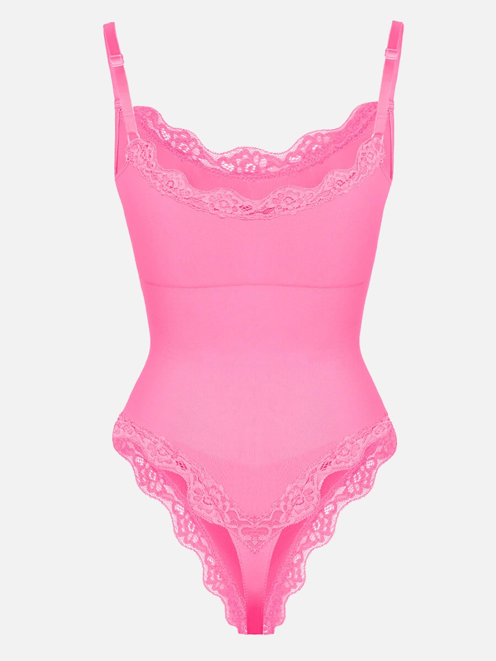 Seamless lace cami Waist Abdomen Shaping Thong Bodysuit