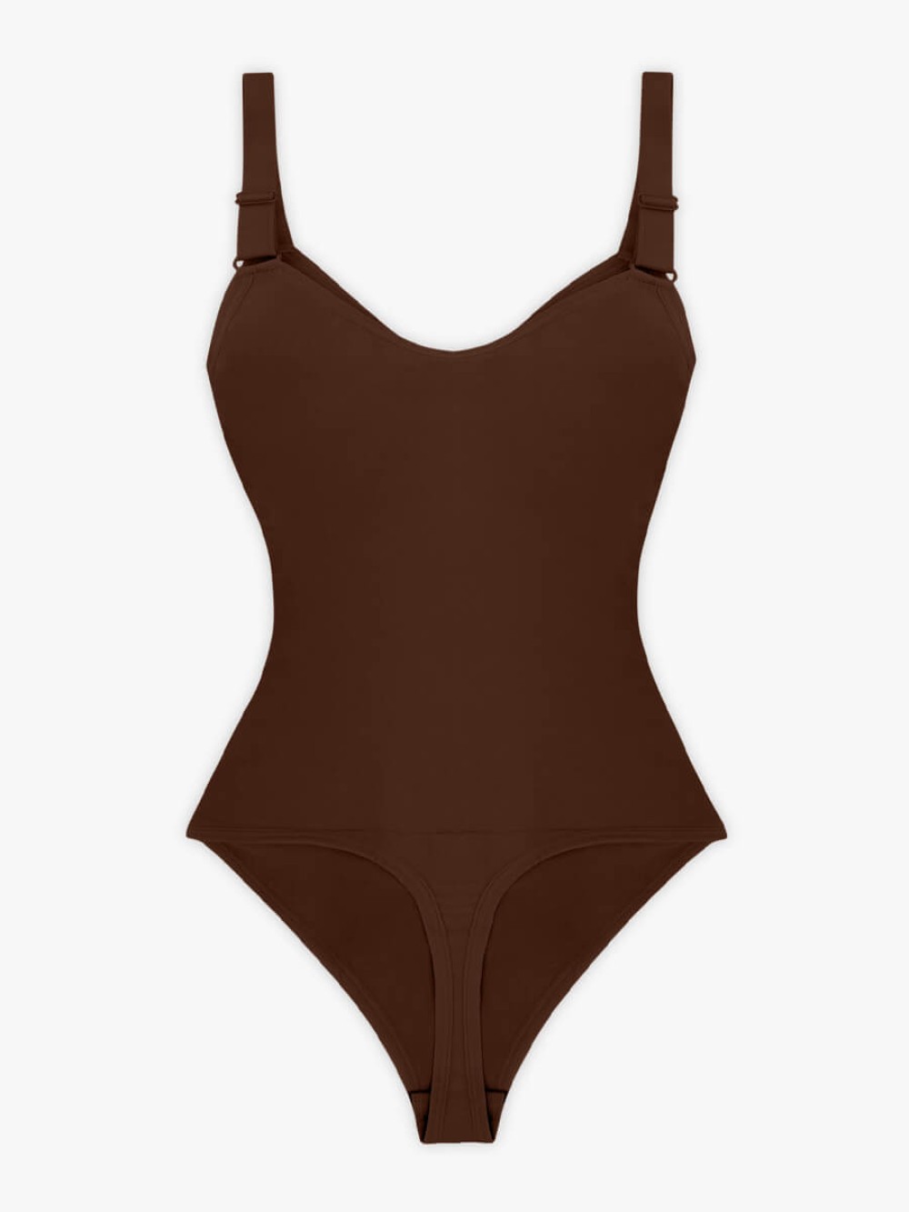 Seamless Plunge Chest Support Bodysuit with Clips Inside