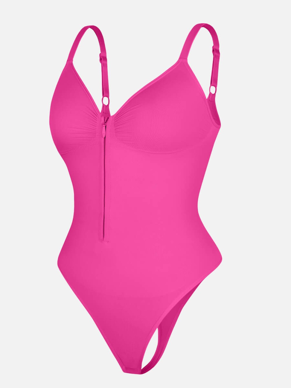 Seamless Sweetheart Neck Chest Support Tummy Control Zipper Bodysuit