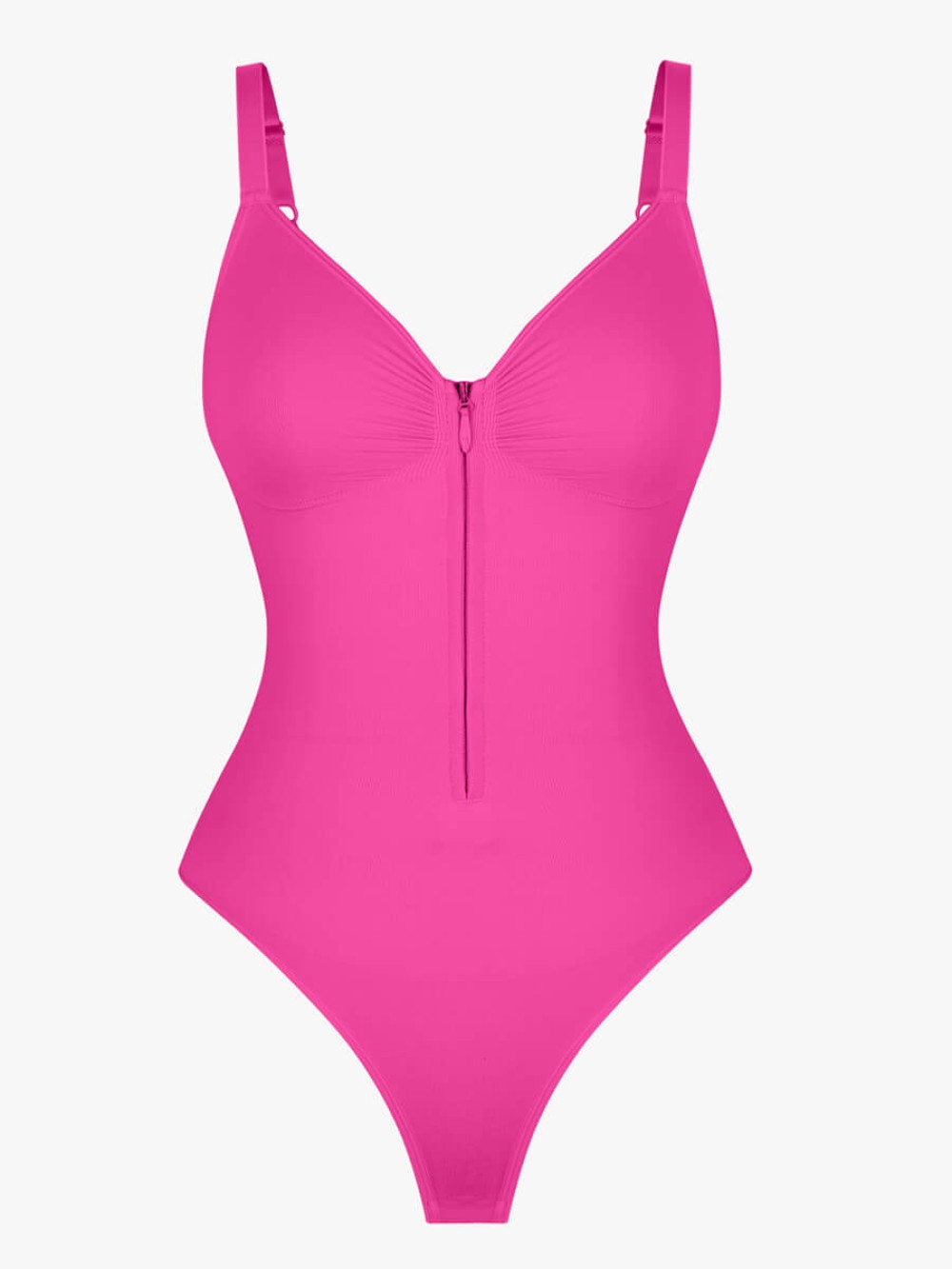 Seamless Sweetheart Neck Chest Support Tummy Control Zipper Bodysuit