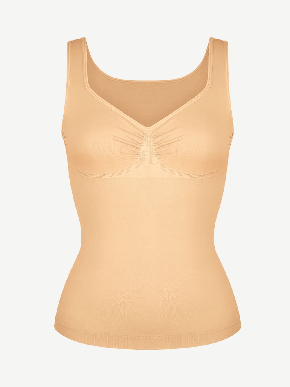 Seamless Diamond Neck Wide Straps Support Chest Waist Abdomen Shaping Tank Top