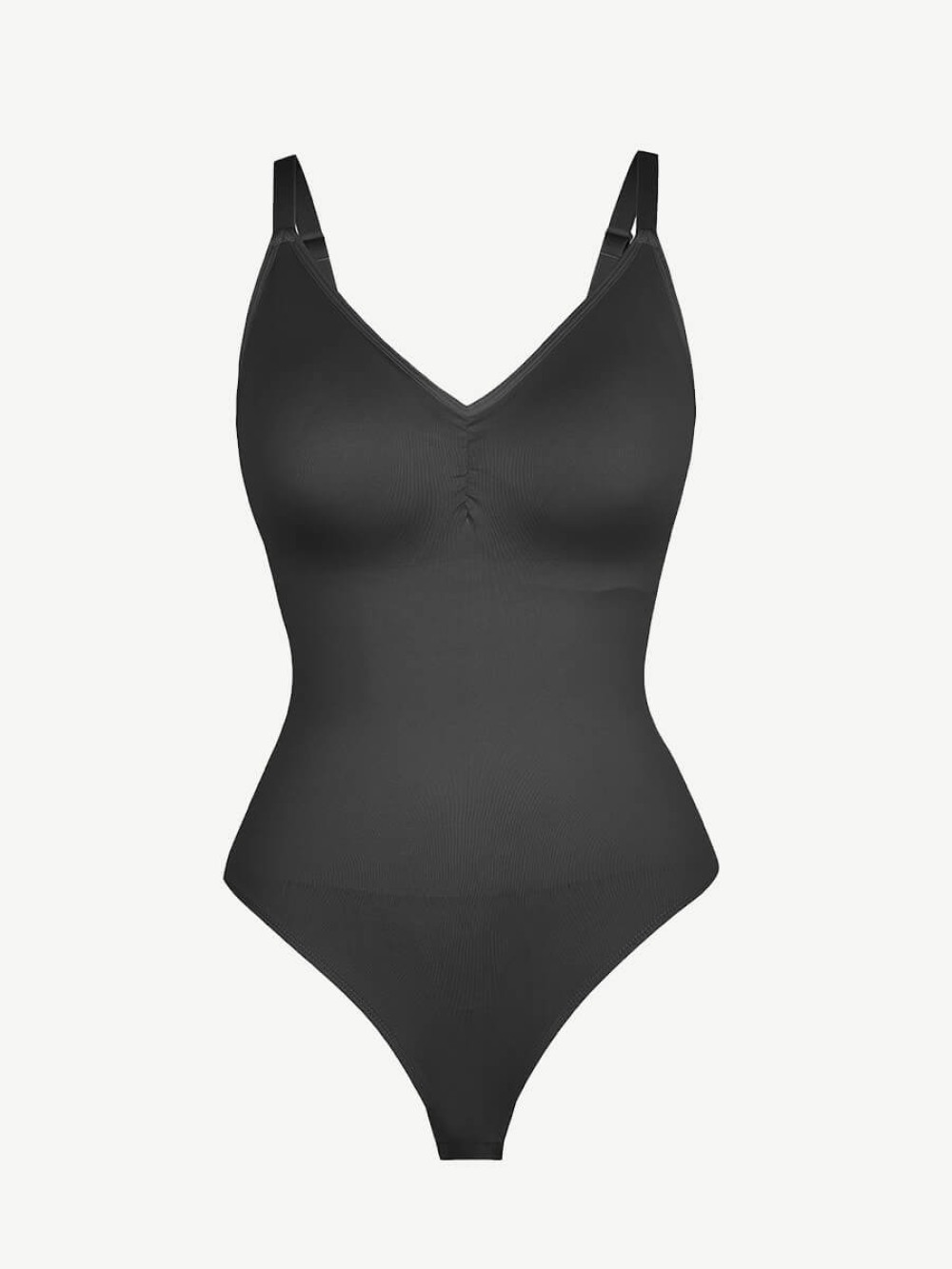 Seamless Built-in Bra Waist and Tummy Control Thong Bodysuit
