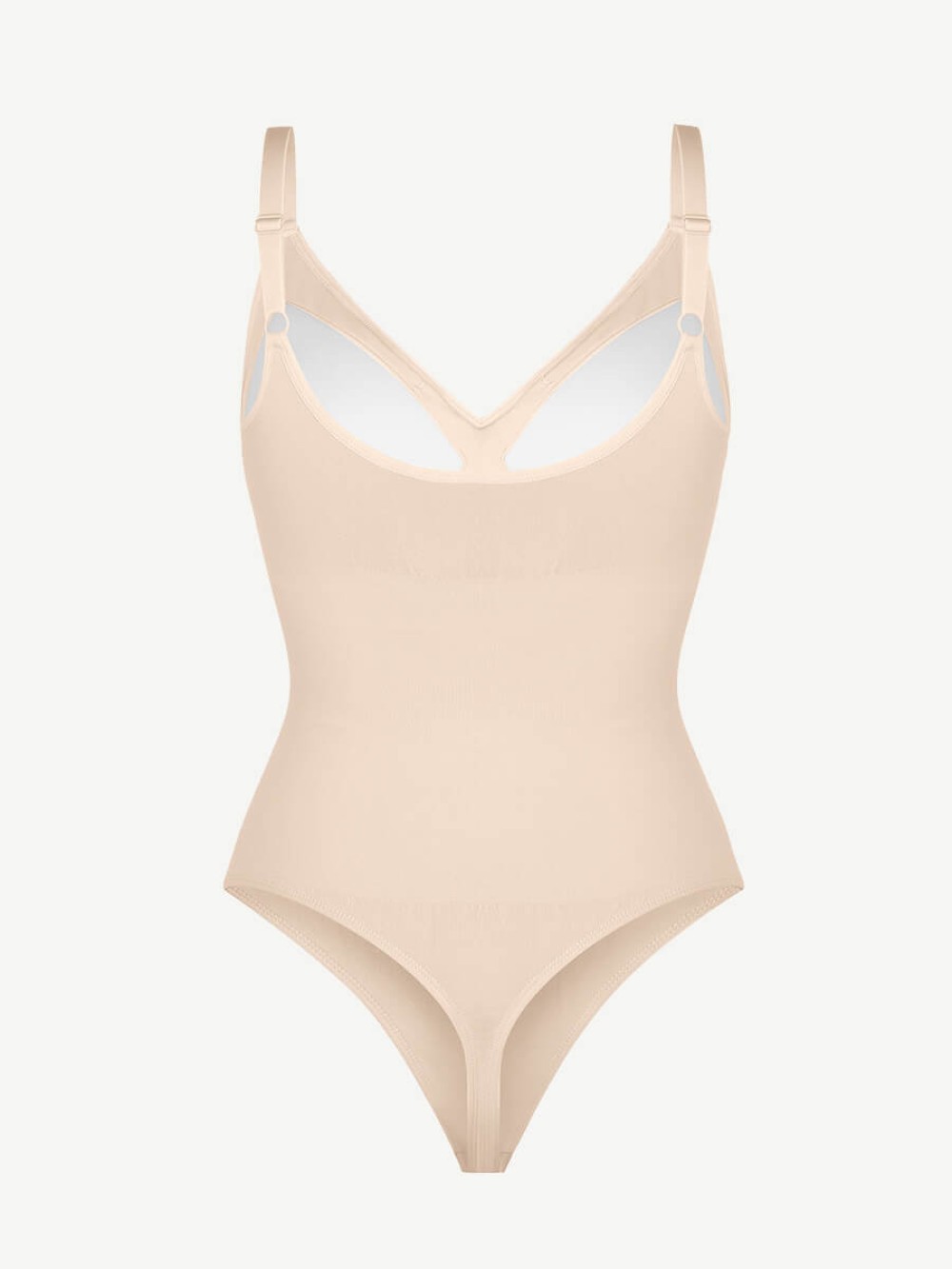 Built-in Bra Waist and Tummy Control Thong Bodysuit