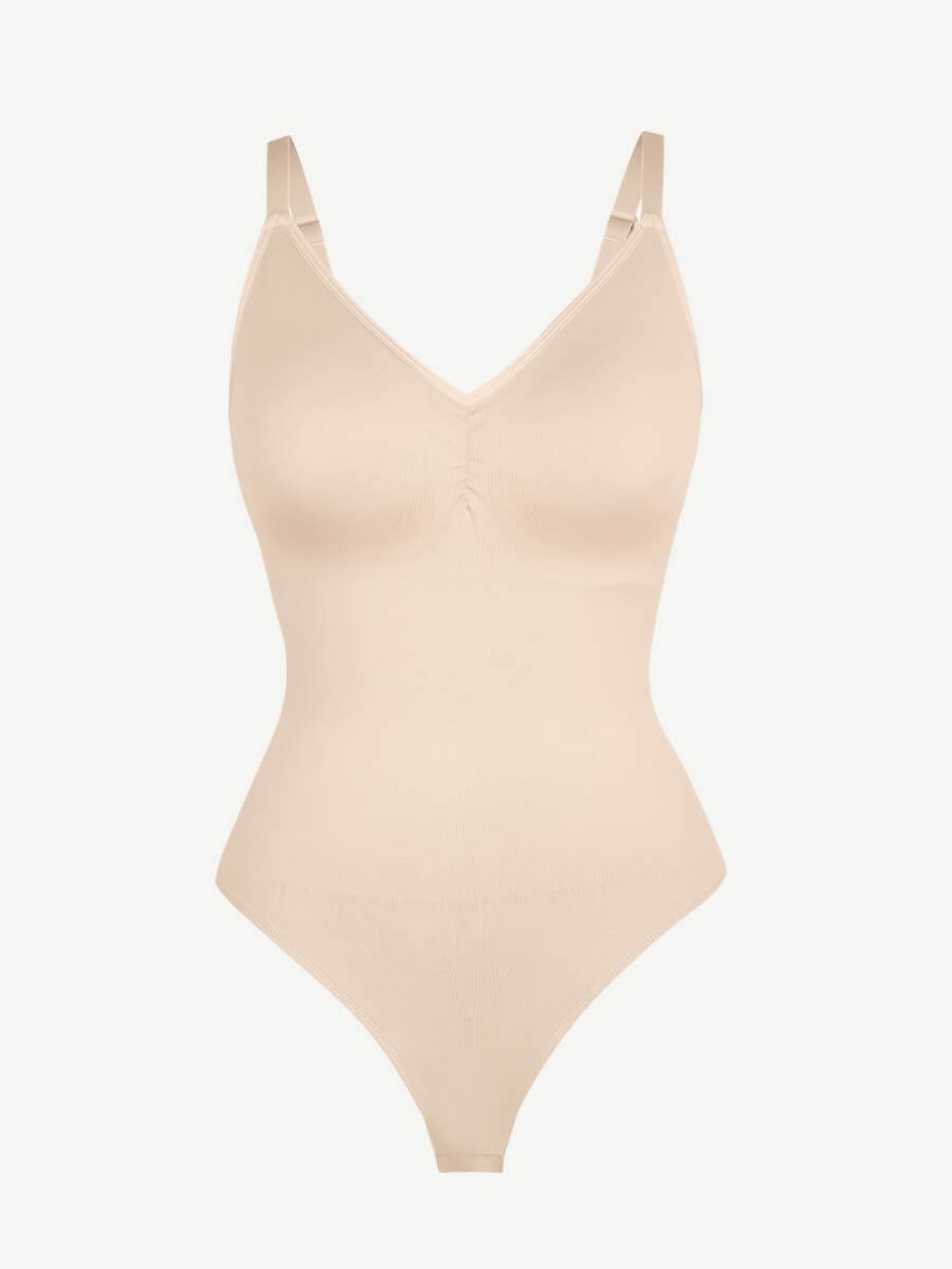 Built-in Bra Waist and Tummy Control Thong Bodysuit
