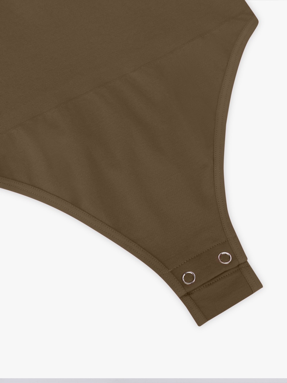 Fashion Seamless Bra Free Cami Tummy Control Thong Bodysuit with Removable Pads