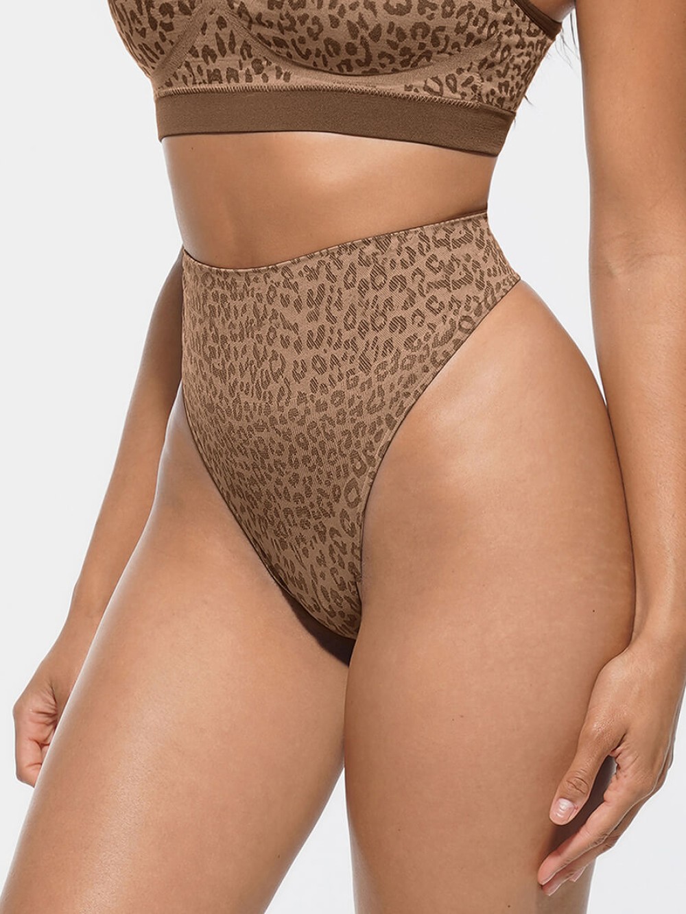 Leopard Print Seamless Tummy Control Crotch Antibacterial Briefs