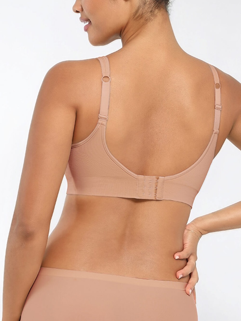 Seamless Wireless Bust Support Wide Shoulder Straps Shapewear Bra
