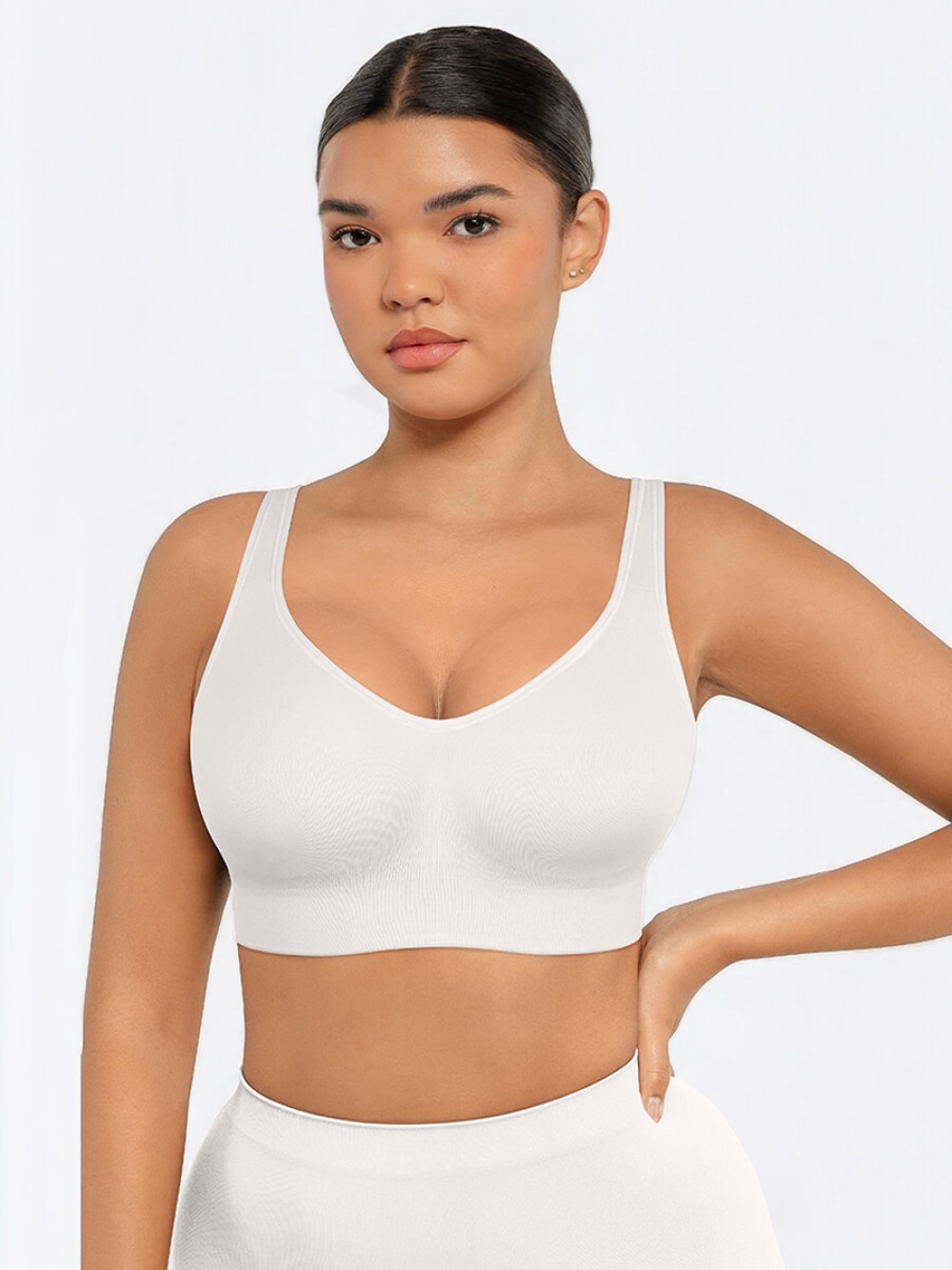 Wireless Seamless Wide Shoulder Straps Shapewear Bra