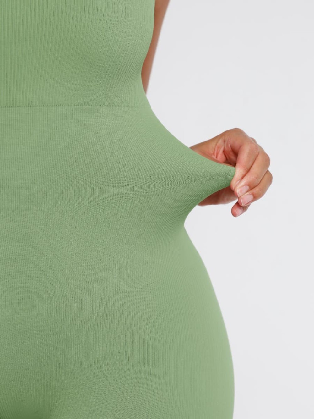 Seamless Sling Tummy Control Jumpsuit Removable cup pads