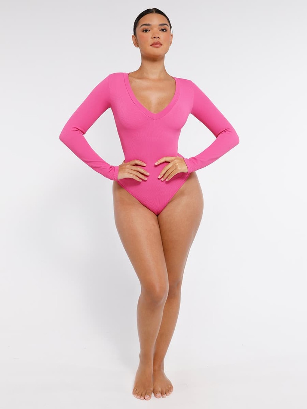 V-neck Waist Shaping Tummy Control Seamless Bodysuit