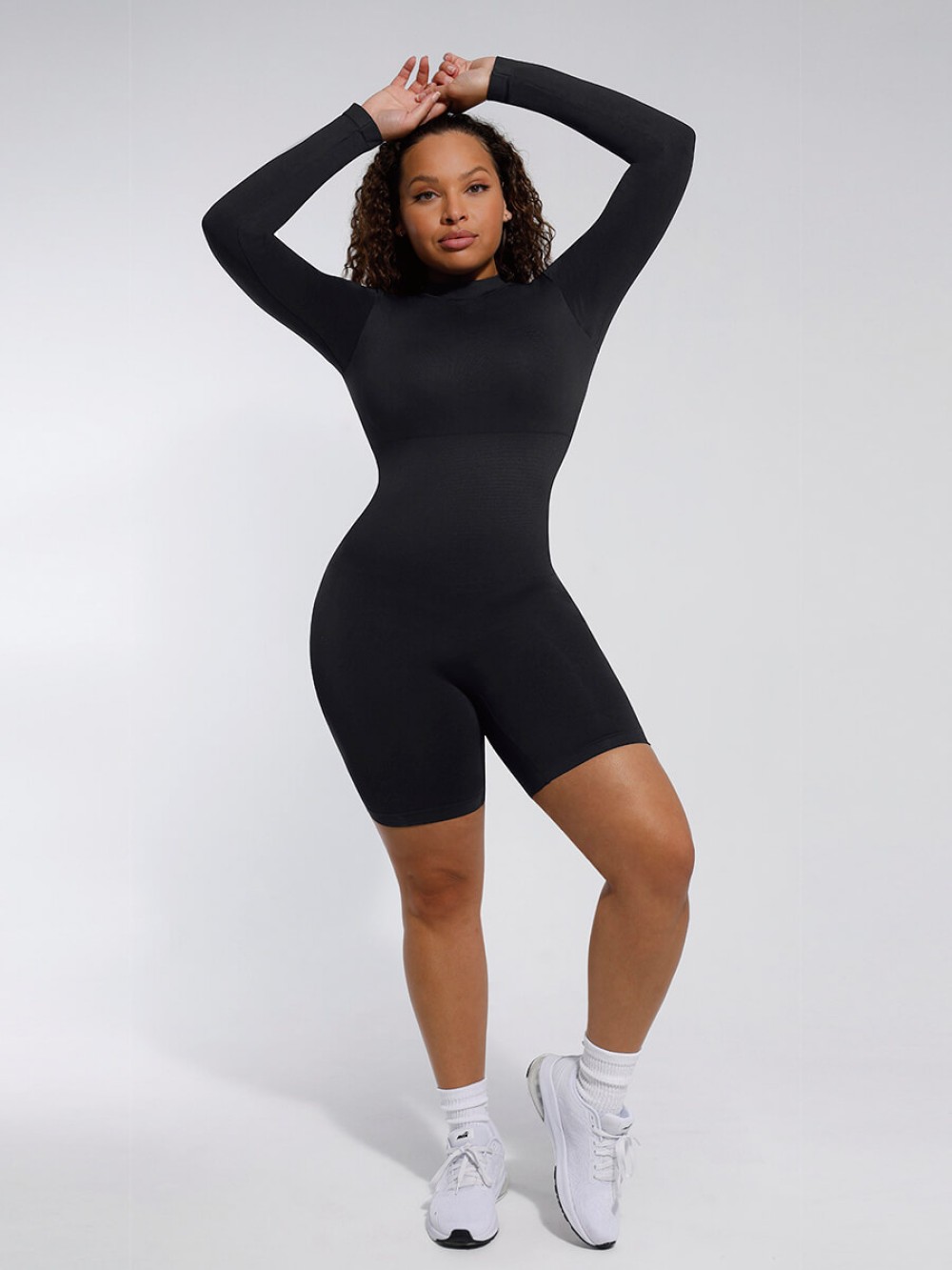 Seamless Turtleneck Jumpsuit with Removable Cups