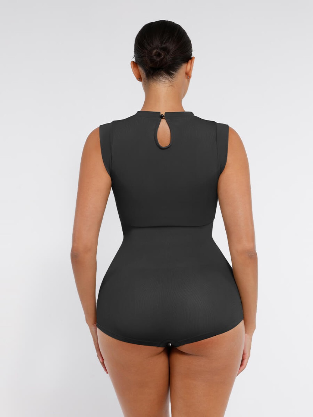 Seamless Cap Sleeve Waist and Abdomen Shaping Shapewear Bodysuit