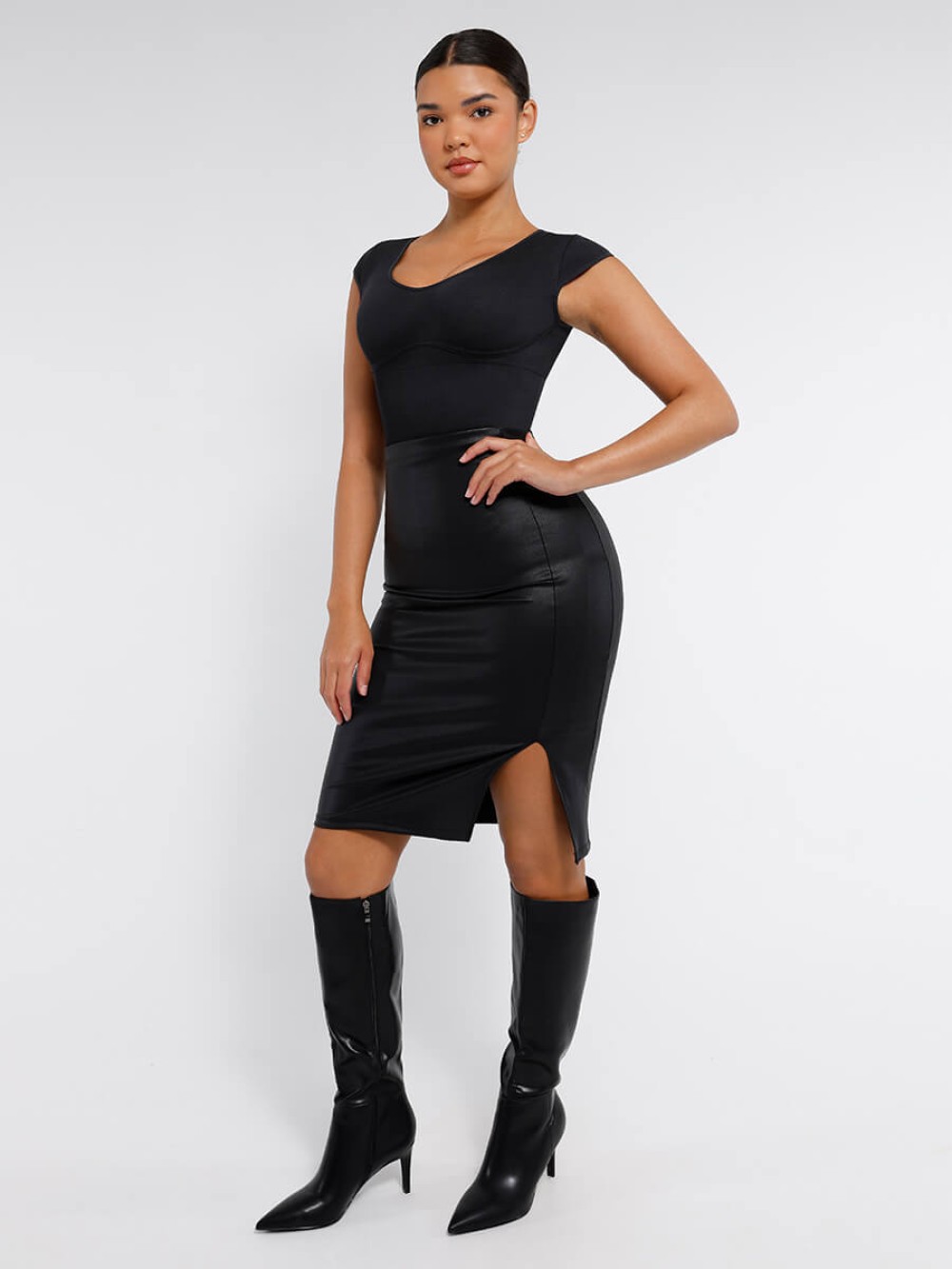 Seamless Deep V Waist and Abdomen Shaping Bodysuit