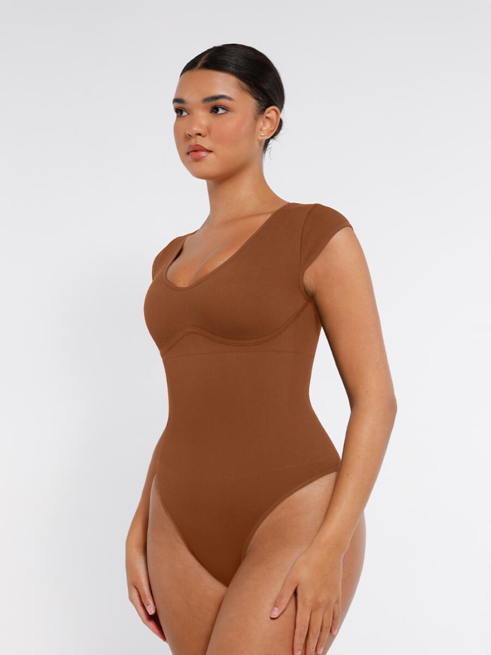 Seamless Deep V Waist and Abdomen Bodysuit