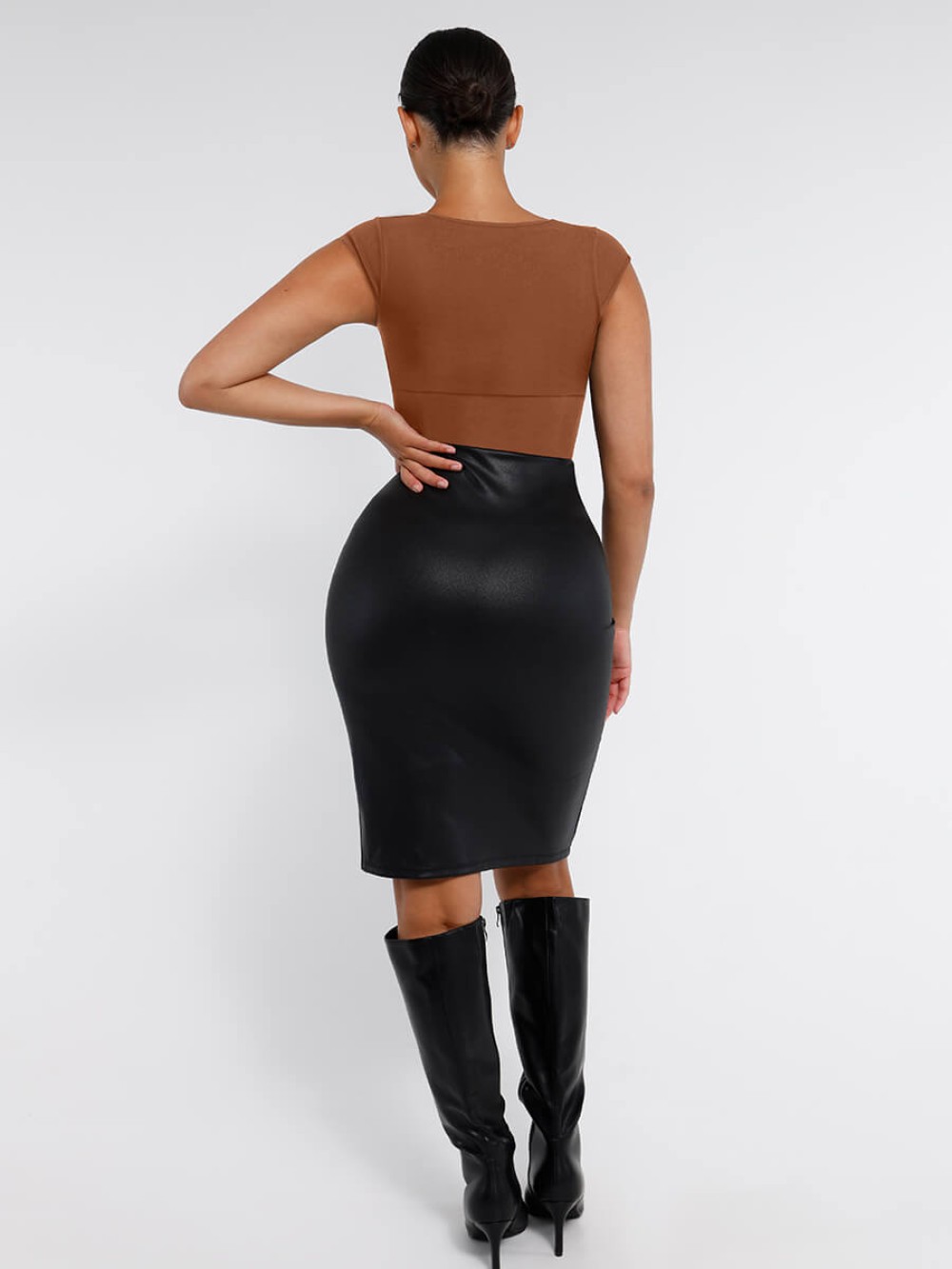 Seamless Deep V Waist and Abdomen Bodysuit