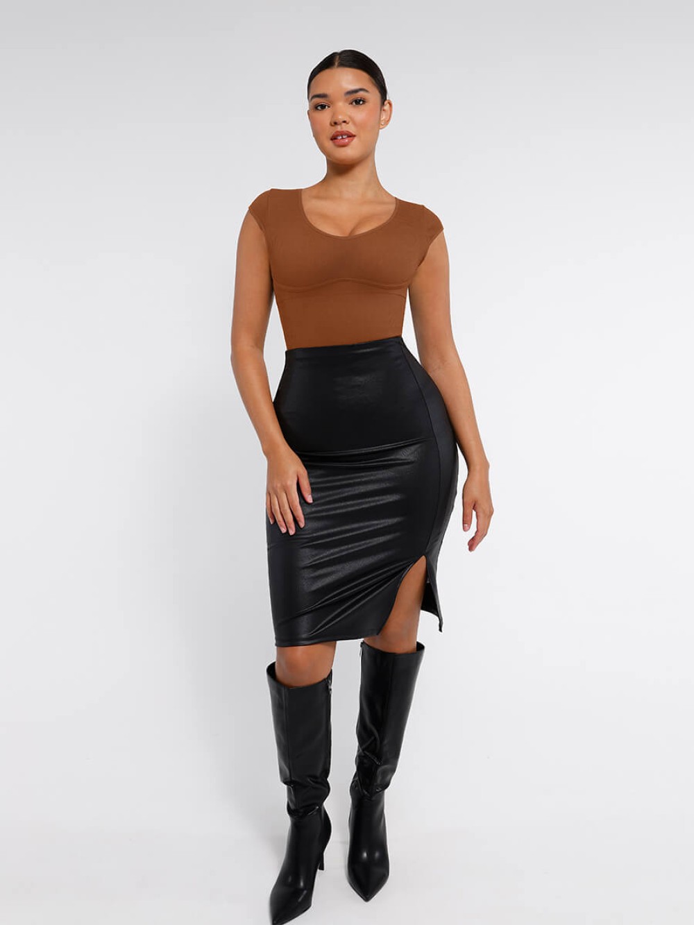 Seamless Deep V Waist and Abdomen Bodysuit