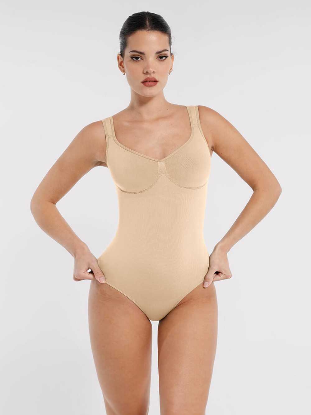 Seamless Diamond Neck Waist Control Panty Bodysuit