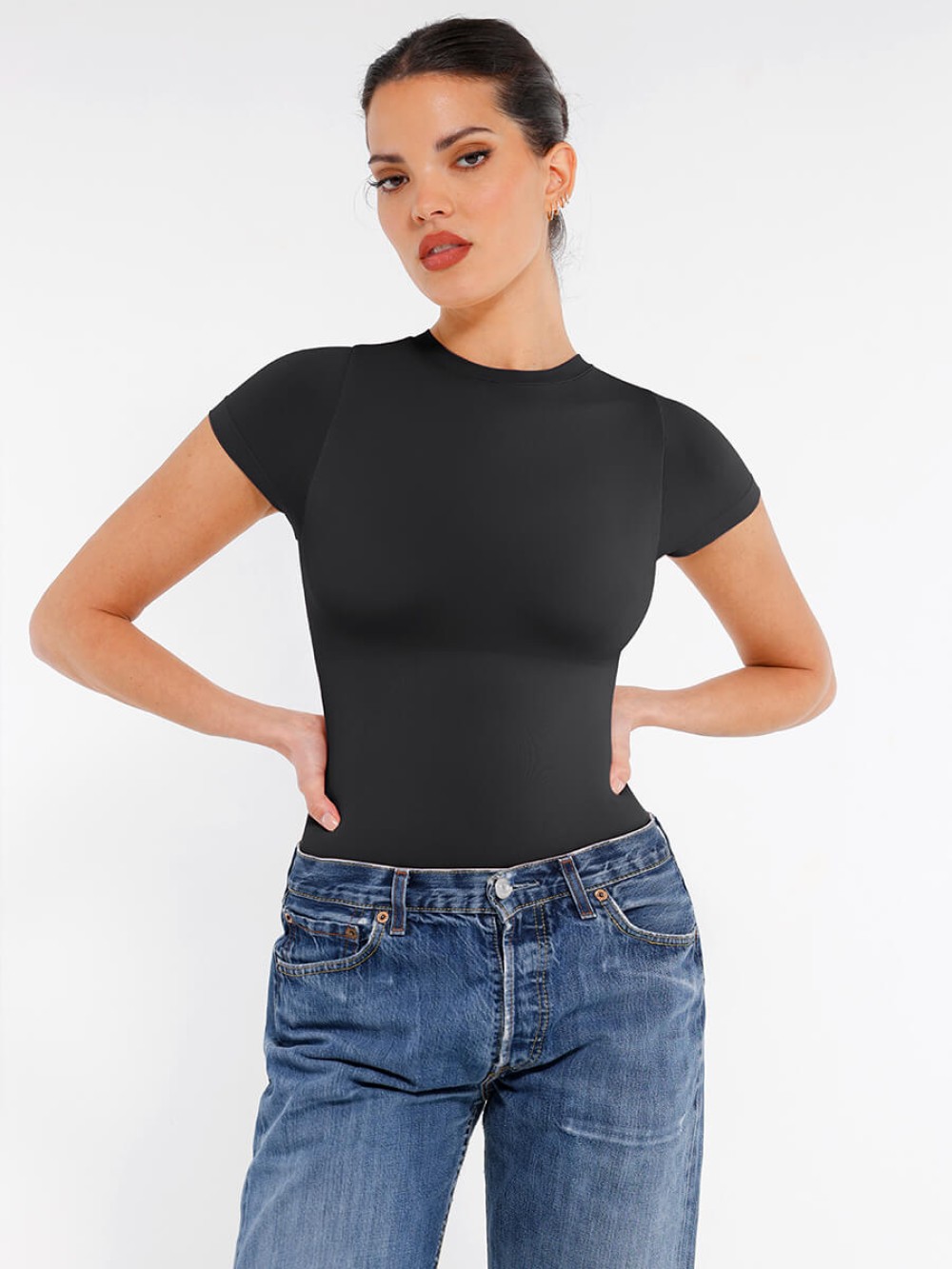 New Seamless Short Sleeve Waist and abdomen Shaping Hip briefs Bodysuit