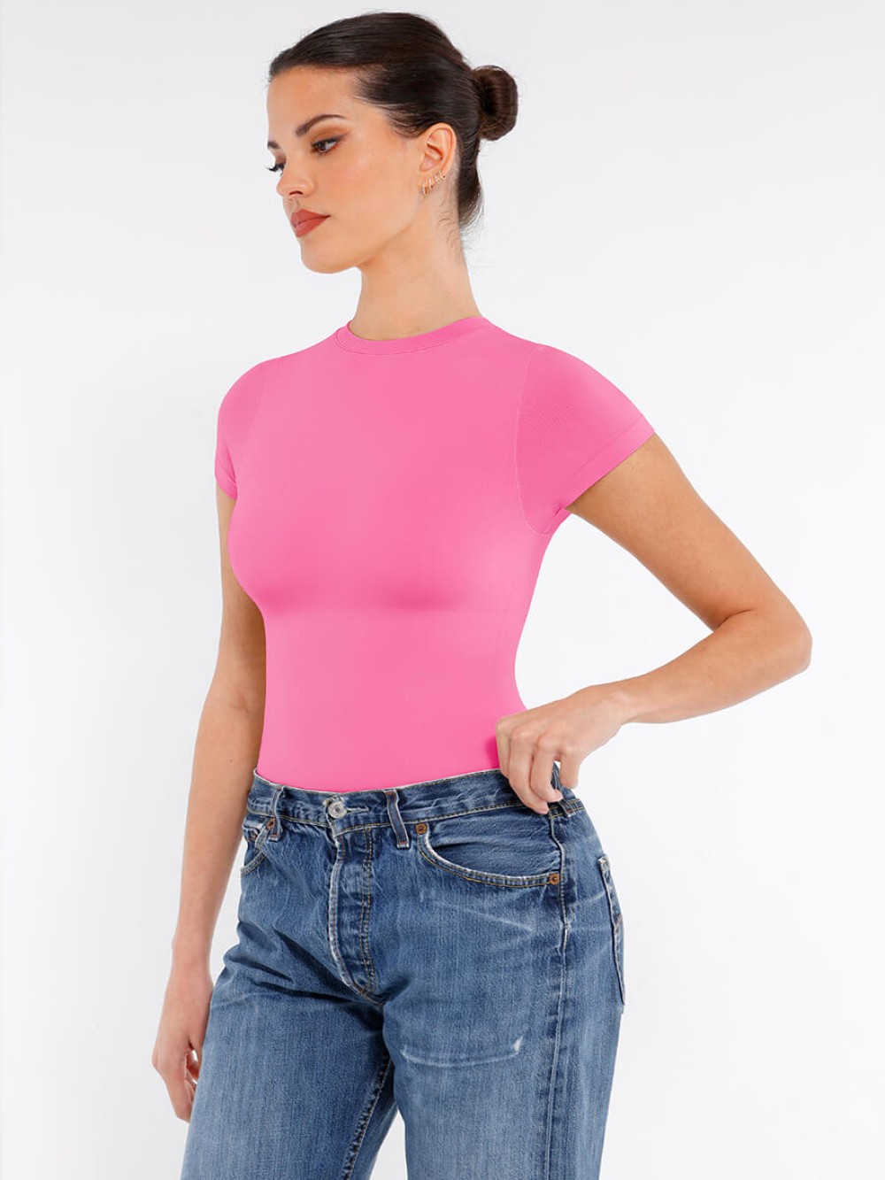 Seamless Short Sleeve Waist and abdomen Shaping Hip briefs Bodysuit