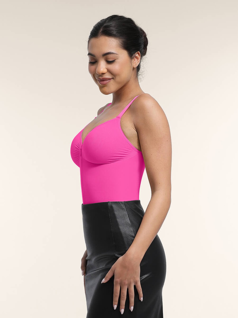 Seamless Sweetheart Neck Chest Support Tummy Control Zipper Bodysuit