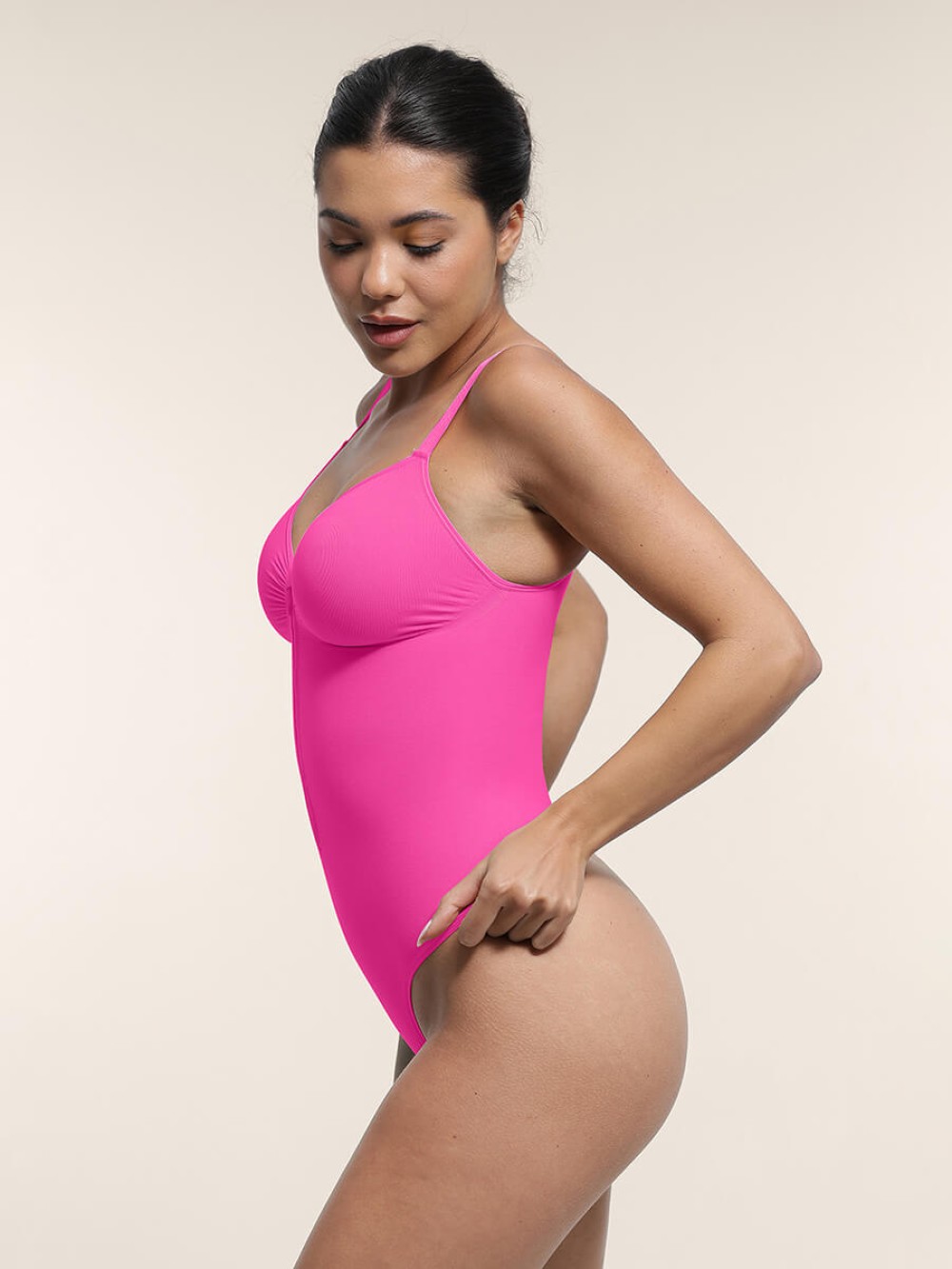 Seamless Sweetheart Neck Chest Support Tummy Control Zipper Bodysuit
